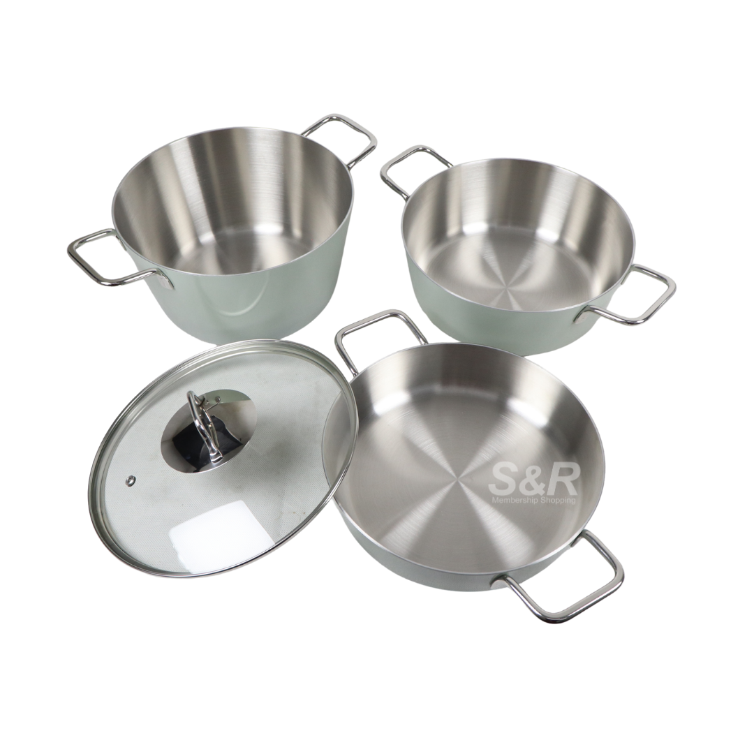 Made to Cook 4-piece Tri-ply Stainless Steel Stackable Pot Set